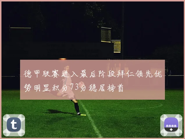 德甲联赛进入最后阶段拜仁领先优势明显积分73分稳居榜首